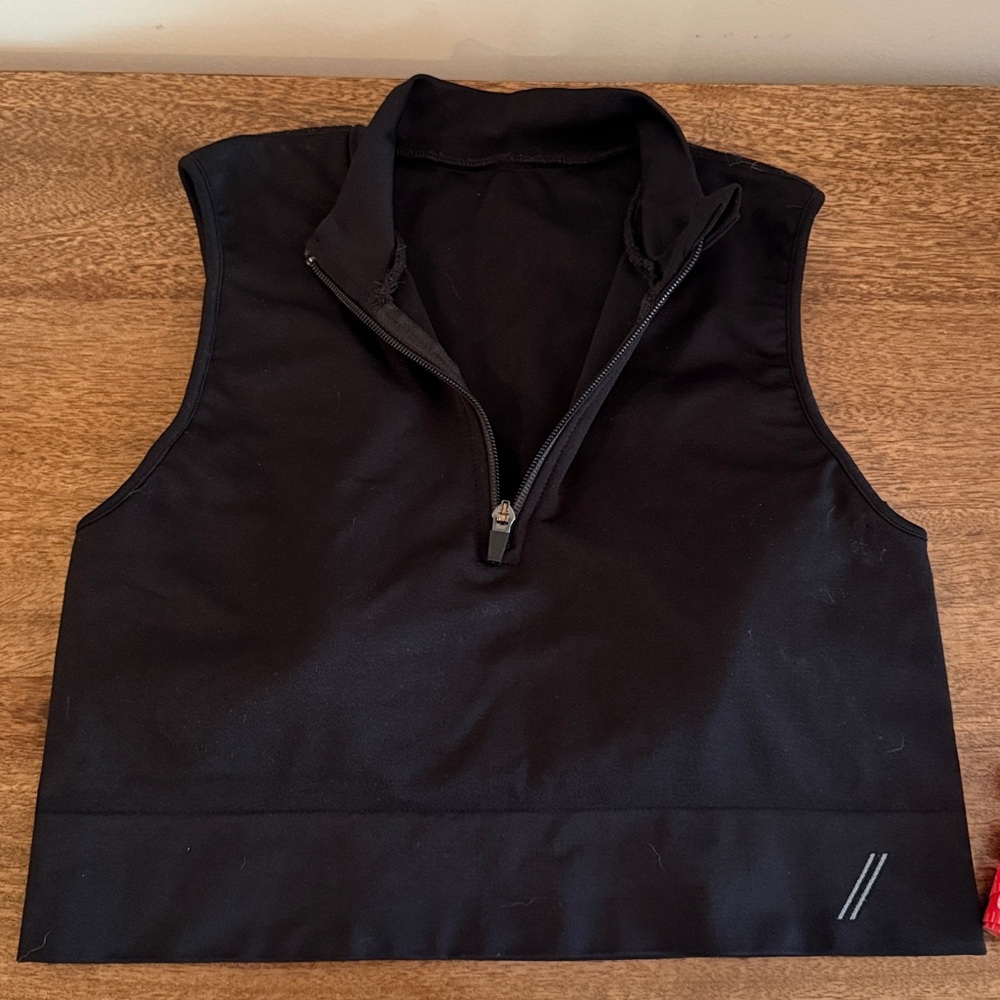 TALA black sleeveless zip-up Top